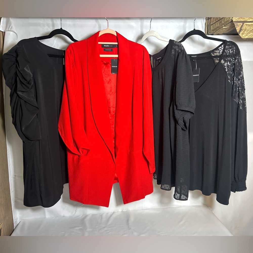 Lot of TORRID size 4 & 3 Chic Dress blouses NWT